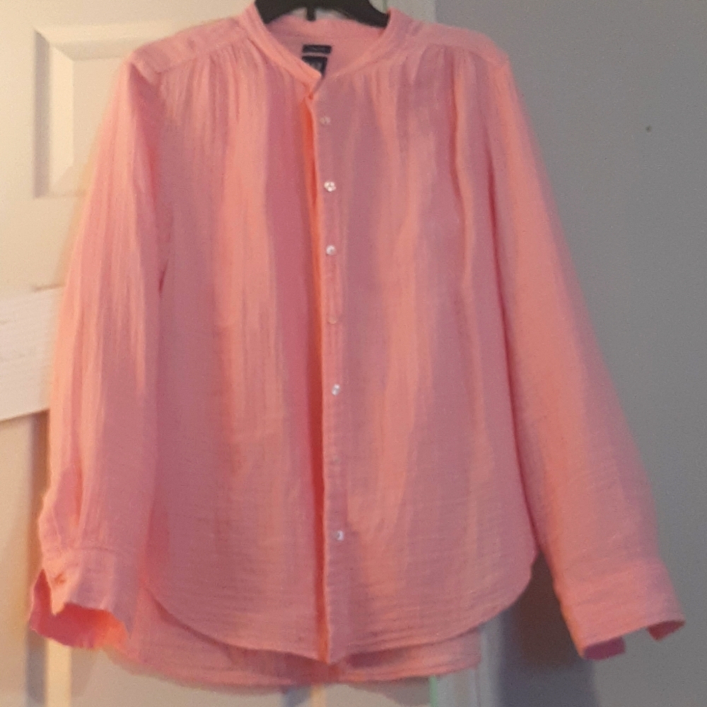 Baby pink button down blouse